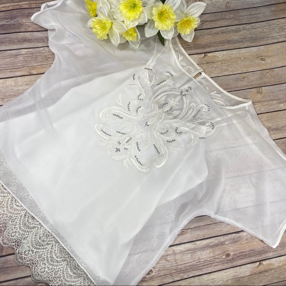 White House Black Market White Lace Blouse - Picture 5 of 8